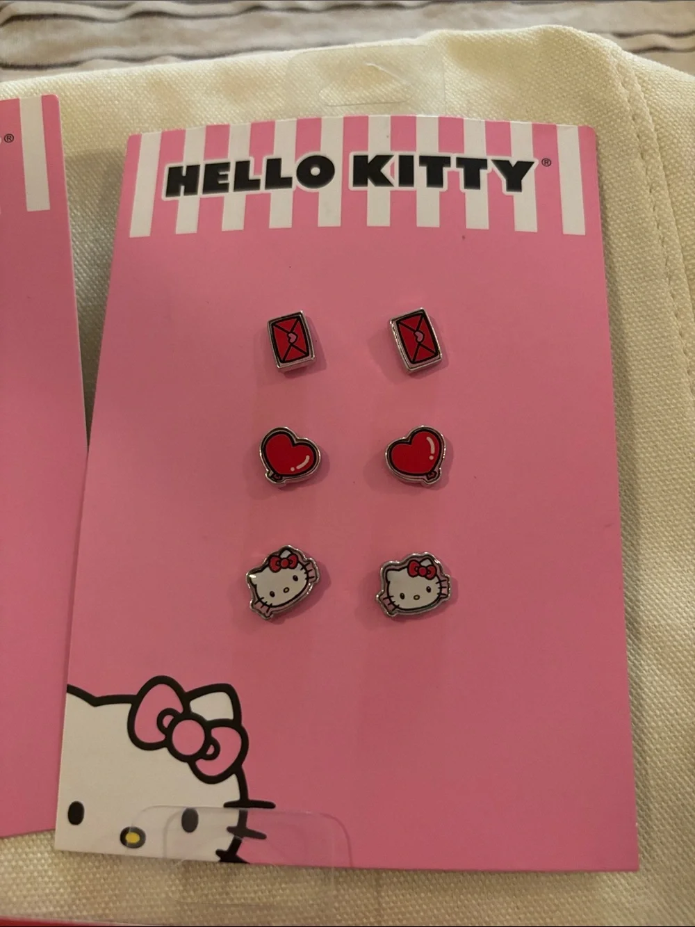 5 Hello Kitty Pink and Red Jewelry & Keychain Gift Set